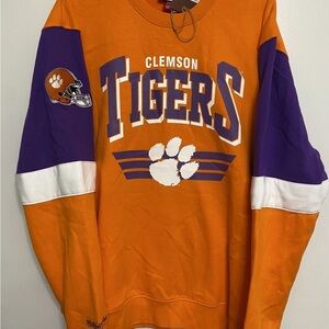 Mitchell & Ness Orange and Purple Clemson Tigers Crewneck Sweater Mens XL NWT